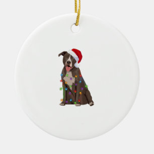 Pittie Pitbull Kerstverlichting Xmas Hondenliefheb Keramisch Ornament