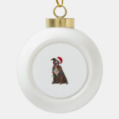 Pittie Pitbull Kerstverlichting Xmas Hondenliefheb Keramische Bal Ornament (Voorkant)