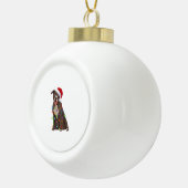 Pittie Pitbull Kerstverlichting Xmas Hondenliefheb Keramische Bal Ornament (Rechts)