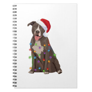 Pittie Pitbull Kerstverlichting Xmas Hondenliefheb Notitieboek