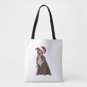 Pittie Pitbull Kerstverlichting Xmas Hondenliefheb Tote Bag (Voorkant)