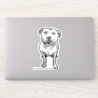 Pittie sticker met vriendelijke ogen