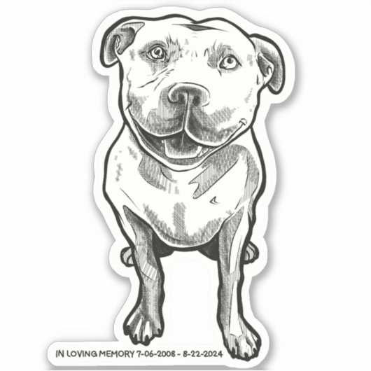 Pittie sticker met vriendelijke ogen (Voorkant)