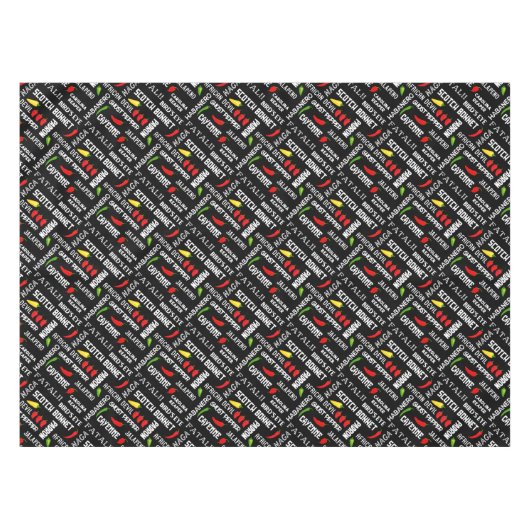 pittig chilipeperpatroon | hete pepers tafelkleed (Voorkant (Horizontaal))