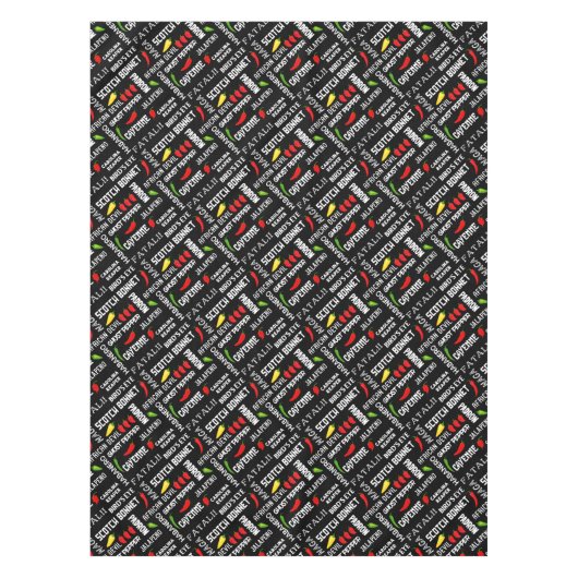 pittig chilipeperpatroon | hete pepers tafelkleed (Voorkant)