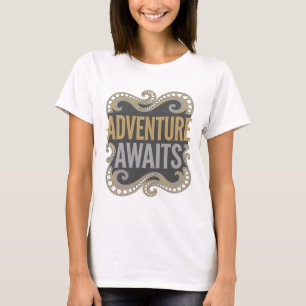 Pittig Goud AVONTUUR WACHTT Aangepast ontwerp T-shirt