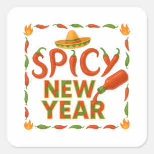 Pittig Nieuwjaar Vierkante Sticker