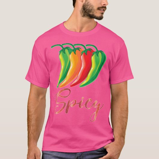 Pittig Shirt hete en pittige peper (Voorkant)