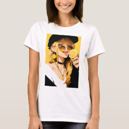 Pittige Anime Meisje met Citroen T-shirt
