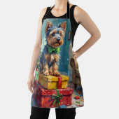 Pittige Australische Terrier Koning van Kerstcadea Schort (Insitu)