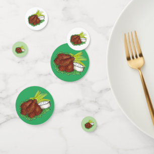Pittige BBQ Buffel Kip Wings Tailgate Party Confetti