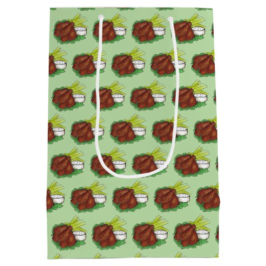 Pittige BBQ Buffel Kip Wings Tailgate Party Medium Cadeauzakje (Achterkant)