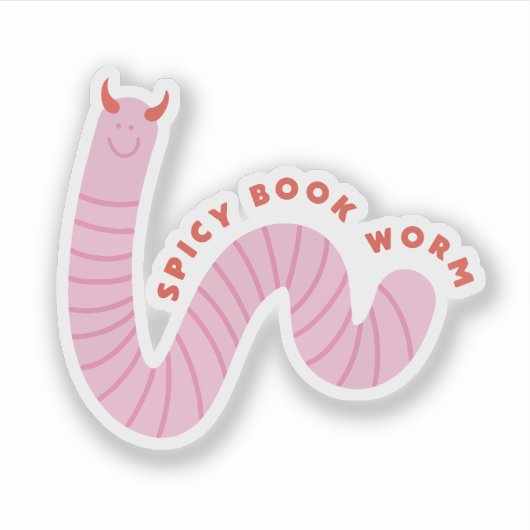 Pittige boekenwurm sticker (Voorkant)