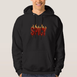 Pittige Chilipeper Vuur Typografie Foodie Heet Sau Hoodie