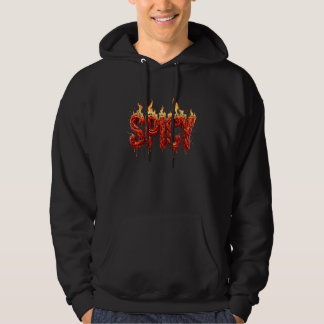 Pittige Chilipeper Vuur Typografie Foodie Heet Sau Hoodie