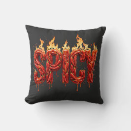 Pittige Chilipeper Vuur Typografie Foodie Heet Sau Kussen