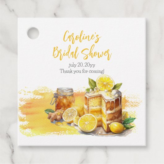 Pittige Citroen Cake Gember Thee Bruidsborrel Bedankjes Labels (Voorkant)
