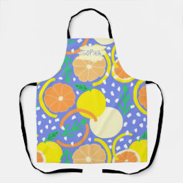 Pittige Citrus Geometrische Confetti Chef Amalfi K Schort
