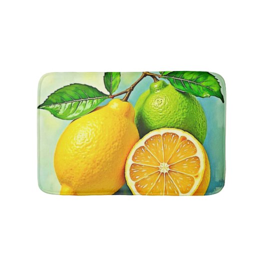 Pittige Citrus Uitbarsting van Zonneschijn Design Badmat (Voorkant)