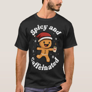 Pittige en cafeïnehoudende koffievrouwen kerstman t-shirt