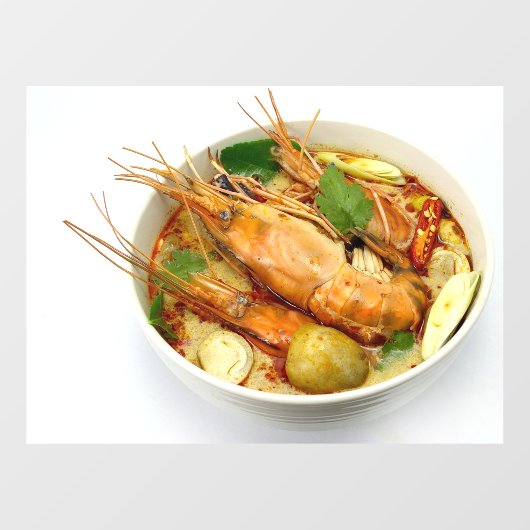 Pittige Garnalensoep Hete Zure Soep Thais Restaura Raamsticker (Vel)