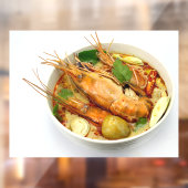 Pittige Garnalensoep Hete Zure Soep Thais Restaura Raamsticker (Vel 2)