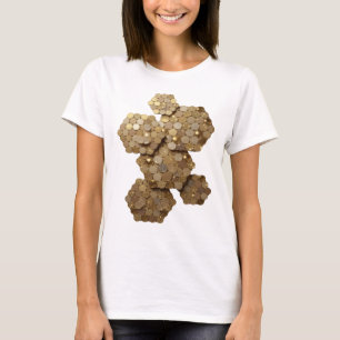 Pittige Goud ABSTRACTE KUNST Artistiek Motief T-shirt