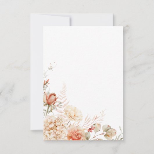 Pittige Herfst Roest & Blush Bloemen Bruiloft Save The Date (Achterkant)