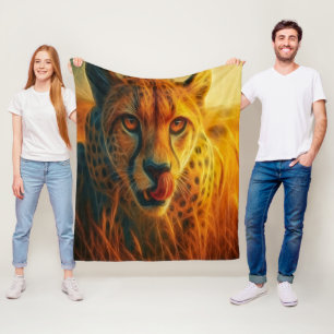 Pittige jachtluipaard fleece deken