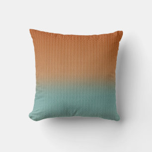 Pittige kaneel bruin turquoise mix visgraat kussen
