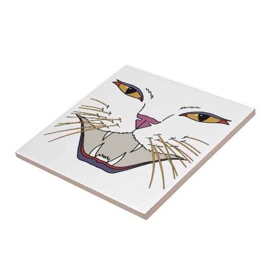 pittige kattenliefhebber tegeltje (Zijkant)