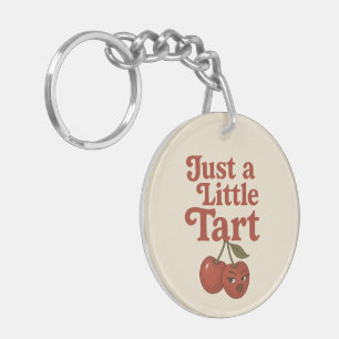 Pittige Kers Alleen een Beetje Zurig Retro Rood &  Sleutelhanger