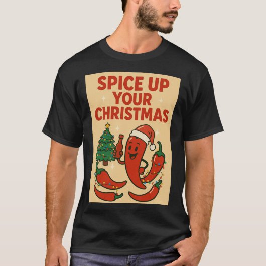 Pittige Kerst Sizzle T-shirt (Voorkant)