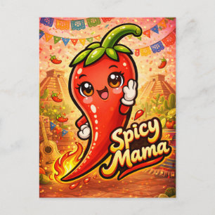 Pittige Mama - Heet Spul - Foodie-fanatici Briefkaart