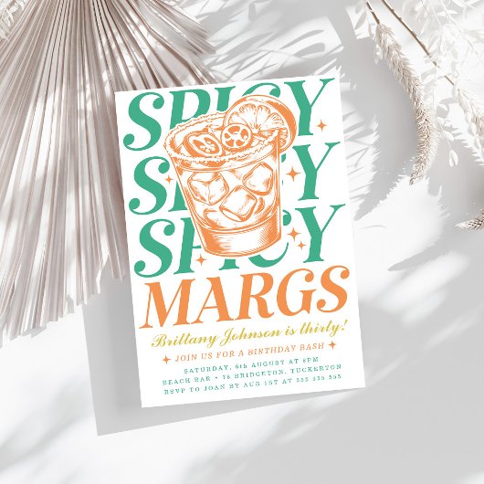 Pittige Margs Modern Bright Margarita 30e verjaard Kaart