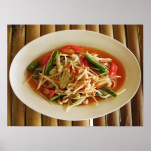 Pittige Papaja Salade [Som Tam] ... Thais Lao Voed Poster