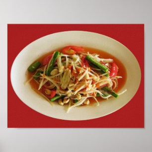 Pittige papajasalade [Som Tam] ... Thais Lao eten Poster