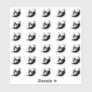 Pittige Peper Huwelijks Plaatskaart Maaltijd Menu Sticker