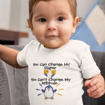 Pittige pinguïn met attitude baby body