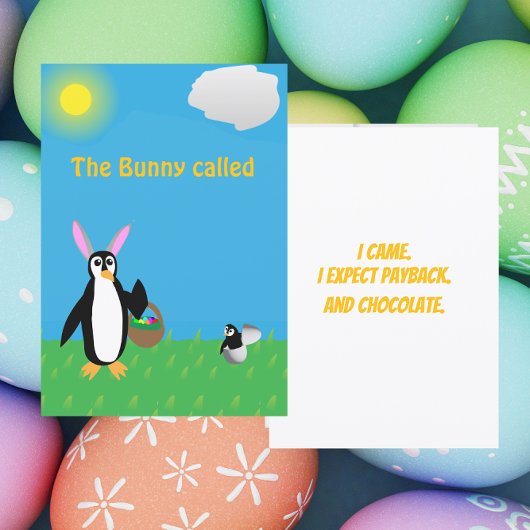 Pittige Pinguïn Pasen Humor Kaart