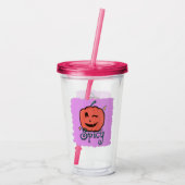 Pittige Pompoen Specerij Acryl Drinkbeker (Achterkant)