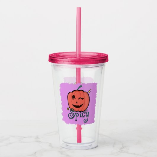 Pittige Pompoen Specerij Acryl Drinkbeker (Voorkant)