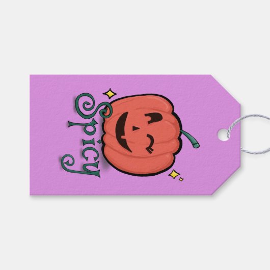 Pittige Pompoen Specerij Cadeaulabel (Voorkant (Horizontaal))