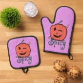 Pittige Pompoen Specerij Ovenwant & Pannenlap Set (Top down)