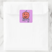 Pittige Pompoen Specerij Vierkante Sticker (Tas)