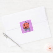 Pittige Pompoen Specerij Vierkante Sticker (Envelop)