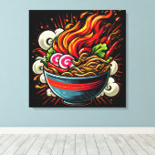 Pittige Ramen Japanse Noodle Straatkunst Canvas Afdruk (Insitu (Houten vloer))