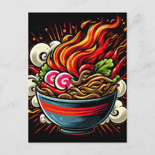 Pittige Ramen Japanse Noodle Straatkunst Feestdagenkaart
