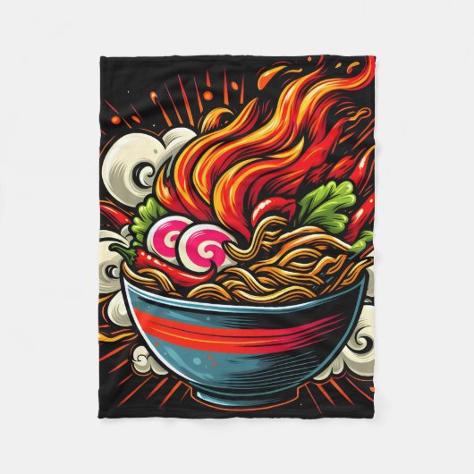 Pittige Ramen Japanse Noodle Straatkunst Fleece Deken (Voorkant)