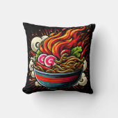 Pittige Ramen Japanse Noodle Straatkunst Kussen (Voorkant)